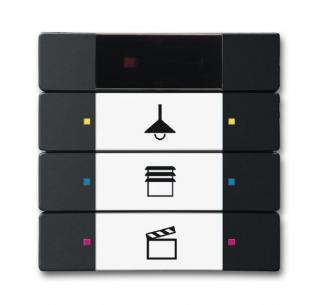 01-885-500 6129 sort mat farve tryk 6 3 betjeningselement knx