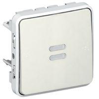 hvid 10a lampe med afbryder korrspondance ip55 plexo