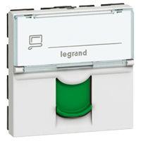 hvid tekstfelt og klap n gr med hvid 2m jack modular stp 6a kat rj45 1x mosaic dataudtag