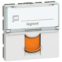 hvid tekstfelt og klap orange med hvid 2m jack modular stp 6a kat rj45 1x mosaic dataudtag