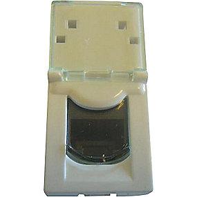 hvid 1m tekstfelt og jack modular utp 5e kat rj45 1x mosaic dataudtag