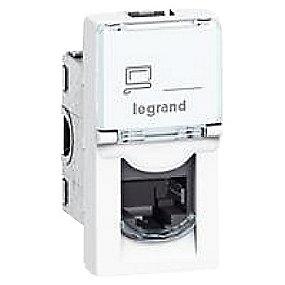 hvid 1m tekstfelt og jack modular utp 6 kat rj45 1x mosaic dataudtag