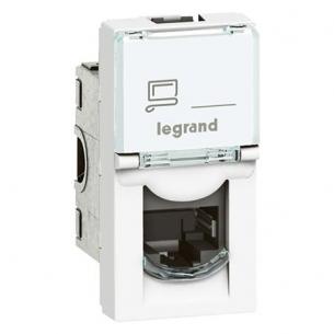 hvid 1m tekstfelt og jack modular stp 6 kat rj45 1x mosaic dataudtag