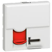 hvid tekstfelt og klap d r med hvid 2m jack modular utp 6 kat rj45 1x mosaic dataudtag