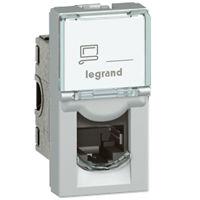 alu 1m tekstfelt og jack modular stp 6a kat rj45 1x mosaic dataudtag