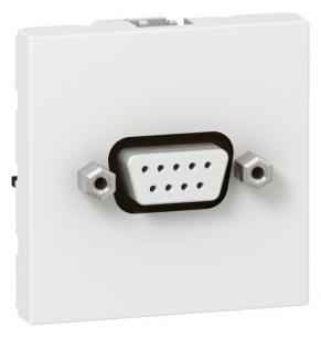 hvid 2m skruetype rs232 vga hun sub-d9 mosaic multimedieudtag