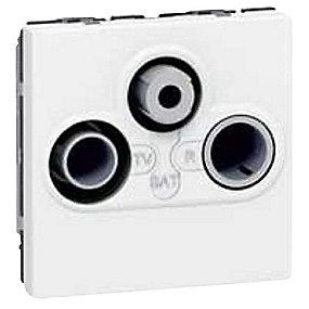 hvid 2m han f-konnektor 1x hun han iec sat radio tv mosaic antenneudtag