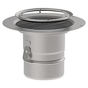 stål syrefast udløb ø110mm lodret stålklemring med membranunderdel cher bl