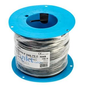 h03vv-f sort i lampeledning rund 75 2x0 pkl nkt