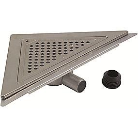 stål rustfrit fliser beton til smøremembran samt trekantet udløb mm 40 ø32 vandret med gulvafløb mini cher bl