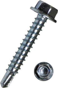 elforzinket 6kt-hoved med borespids med mm 2x38 4 pladeskrue