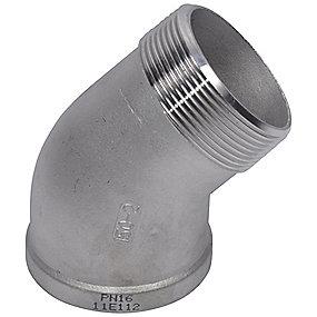 316 aisi rustfri st�bt 45 muffe-nippel 2 vinkel