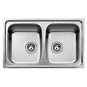 uni200 ldning nedf til strainer med 790x500mm kkenvask k dobbel universo juvel intra