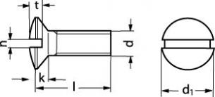 M3x 8 din 964 a2 linsehoved maskinskrue