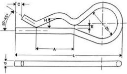 2.5mm syrefast fjedersplit type b