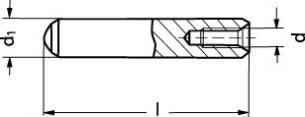 Ø16 m6x50 cylindrisk stift med indvendig gevind m8
