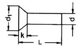 2x8 ubehandlet undersænket hoved nitte din 661