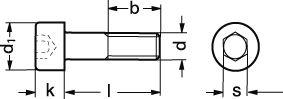 M3x10a4 cylinderhoved insex iso 4762