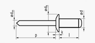 3,2x8 rundhovedet alu/alu standard blindnitte
