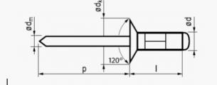 3,2x10 undersænket aluminium/stål blindnitte multigrip
