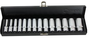 Topsæt tecos 3/8 lange toppe t-1014fl 14 dele flankdrive