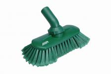 Drejeledsbørste med vandgennemløb, Vikan, flere farver, PP/polyester/rustfrit stål, 24 cm, bløde børstehår, s - Grøn | Børster og koste | Fødevaregodkendt | NODISCOUNT