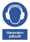 Skilt høreværn påbudt p204 vk vinyl a4