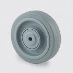 Løs hjul grå elastisk gummi ø125x40 mm ø8,3xnl45 din-kugleleje og tætning byggehøjde: 125 mm. driftstemperatur: -20°/+80°