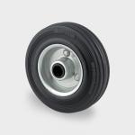Løs hjul sort massiv gummi ø100x30 mm ø12xnl44,4 rulleleje stålfælg 70 kg byggehøjde: 100 mm. driftstemperatur: -20°/+60°