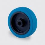 Løs hjul blå elastisk gummi ø100x34 mm ø12xnl44,4 rulleleje byggehøjde: 100 mm. driftstemperatur: -20°/+80°
