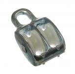 Taljeblok 25mm galvaniseret med 2 nylonhjul