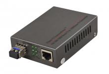 Peakoptical media converter w. 1 sfp port 10/100/1000mb/s ext. psu auto-sensing