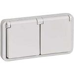 lysegr modul 5 1 j 2p vandret stikkontakt dobbelt 74 opus