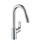 krom - udtrksbruser med 240 kkkenarmatur focus1-grebs hansgrohe