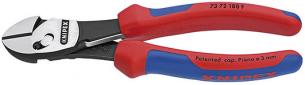 Knipex TwinForce, Diagonal tang, Krom-vanadium-stål, Plast, Blå, Rød, 180 mm, 280 g