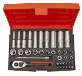 Bahco topnøglesæt mini 1/4 37 dele 4-13mm