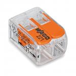 Wago samlemuffe 2x0,2-4mm2 transparent