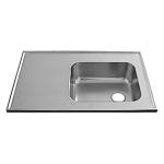 Purus køkkenbord med vask vendbar 1200-620/495x345mm. Mat/blank rustfri stål