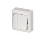 Afbryder tripel (jussi) påbygning 16a hvid