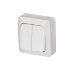 Afbryder krone (jussi) påbygning 16a hvid