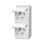 Stikkontakt (ocean) ip44 dobbelt lodret 16a hvid