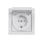 Stikkontakt enkelt komplet ip44 16a 1m hvid billede