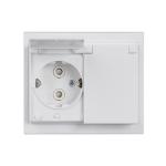 Stikkontakt dobbelt komplet ip44 16a 1m hvid