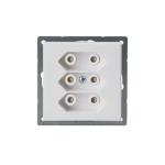 Stikkontakt 3xeuro (semi-komplet) 3x2,5a 1m hvid