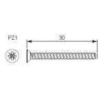 Afbryderskruer pz1 3x29 mm (100 stk)