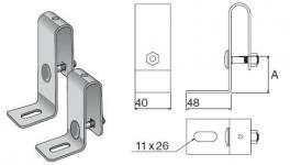 Vægfæste 11/25mm aisi316l