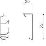 Hager SL200552D1 Sockelleistenkanal Oberteil 2000 mm Aluminium 2