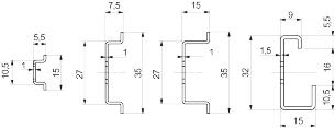 Din-skinne 35x7.5mm l=164m
