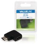 High Speed Hdmi Med Ethernet Adapter Vinkel Venstre HDMI-Stik - HDMI Hun Sort