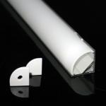 Alu profil 2 med opal cover - 2500mm hjørneprofil